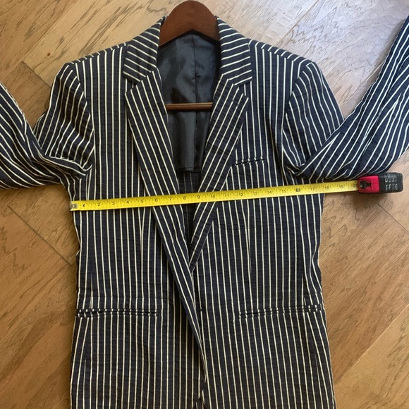 Agnès b. reverse seersucker navy blazer men’s 48 (runs small) - Picture 6 of 6
